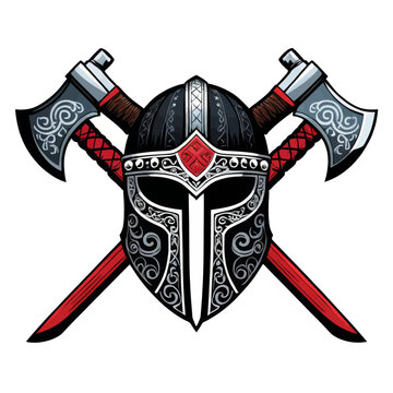 Medieval Knight's Helmet and Sword Set