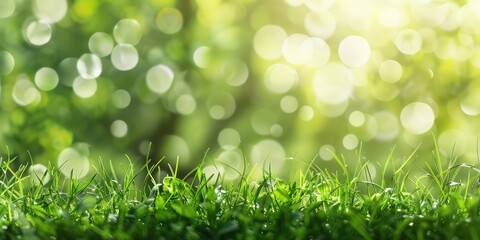 Obraz premium Natural background with green, close up. Ai generation