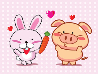 Rabbit Cute Love Piggy junior