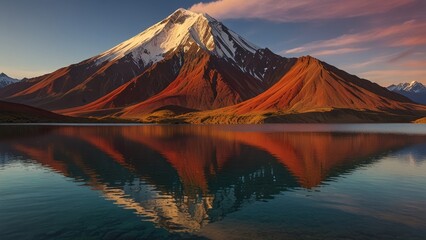 Majestic Mountain Reflection at Sunset