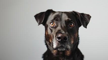 Obraz premium Isolated dog in a studio against a white backdrop