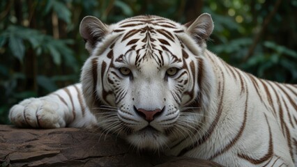 Obraz premium Majestic White Tiger Portrait