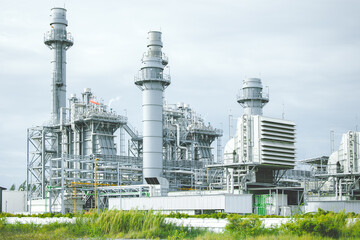 Combined Cycle Power Plant. Steam Turbine Modern Clean Power generator building. Large electricity industry. © Quality Stock Arts