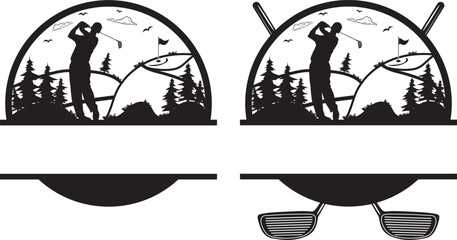 Golf Ball Split Text, golf team, golf club, golf ball vector files