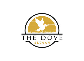 Awesome dove bird logo design vector. Flying bird logo