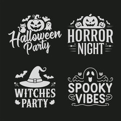 Happy halloween labelsset. Poster, banner, flyer