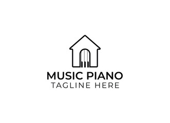 Minimalist and simple piano instrumental music logo design