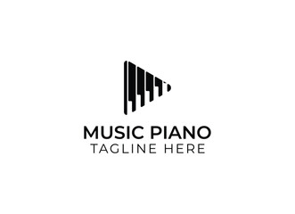 Minimalist and simple piano instrumental music logo design