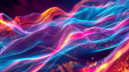 Fototapeta premium Abstract digital waveforms with vibrant colors