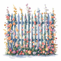 summer fence isolated on white background 