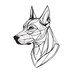 Dog head silhouette vector art