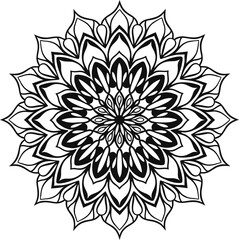 Simple mandala design for coloring. beautiful mandala art for coloring book, mandala design, Vector mandala pattern design with hand drawn.