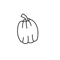 hand drawn pumpkin line icon