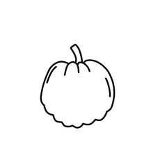 hand drawn pumpkin line icon