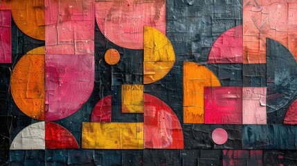 Fototapeta premium Abstract Geometric Artwork with Vibrant Colors