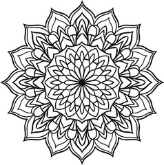 Simple mandala design for coloring. beautiful mandala art for coloring book, mandala design, Vector mandala pattern design with hand drawn.