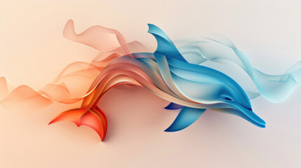 Abstract Dolphin in Motion