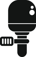 This simple icon represents an electronic water heater, perfect for websites and apps related to home appliances and plumbing