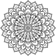 Simple mandala design for coloring. beautiful mandala art for coloring book, mandala design, Vector mandala pattern design with hand drawn.