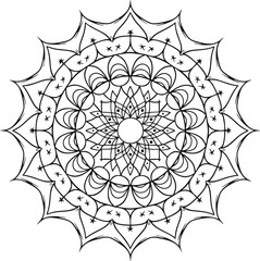 Simple mandala design for coloring. beautiful mandala art for coloring book, mandala design, Vector mandala pattern design with hand drawn.