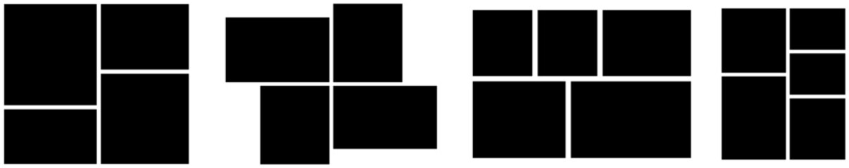 Family photo collage album set. set of moodboard design template for business,  people and arts, travel picture.