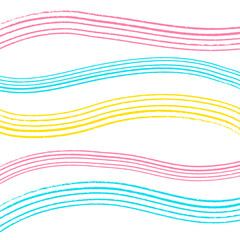 Blue, orange and pink lines layer wave concept design vector abstract background flat style. Background for wallpaper, textile, postcards, wrapping, stationery, etc. 