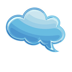 Fototapeta premium Glossy Blue Speech Bubble Illustration with Copy Space