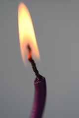 Candle Flame Flickering in the Night