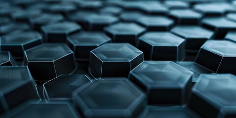 Obraz premium Abstract Hexagonal Geometric Surface. AI generation.