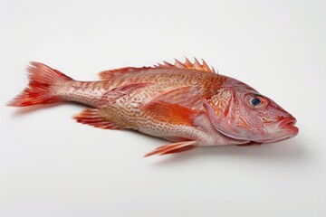 A Single Fresh Red Snapper Fish Isolated on a White Background