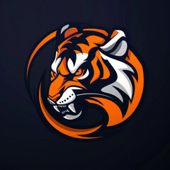 Obraz premium Tiger esports team badge logo. template on the black background