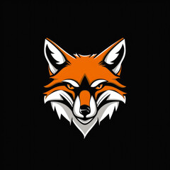 Obraz premium Fox logo template for esports team badge. black background
