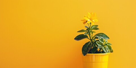 Fototapeta premium Calendula flower. Beautiful yellow potted flower. Oh generation