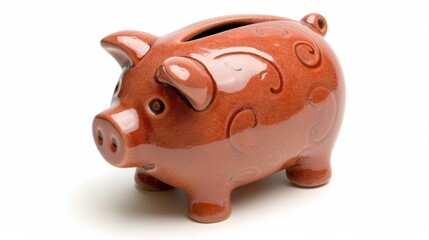 Obraz premium Classic piggy bank, isolated on a white background