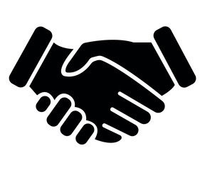 Business agreement handshake or friendly handshake line art icon for apps and websites vector illustration isolated.