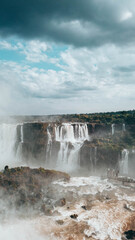 Vertical photo of the Iguazu Falls, Brazil