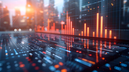 Fototapeta premium Business analytics and financial technical finance banner background