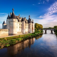 Fototapeta premium castle in France, AI generated