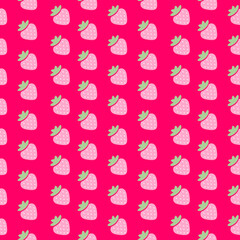 Pink Strawberry Repeat Seamless Pattern 