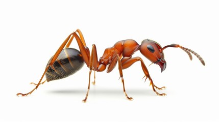 An ant walking or standing still, isolated on a white background