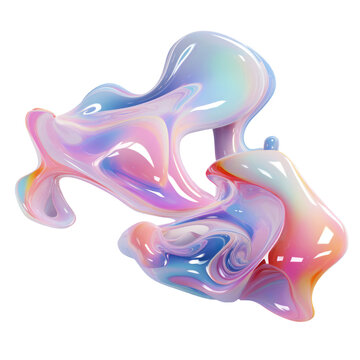 recommend clip art: colorful holographic abstract shape element cut out transparent background