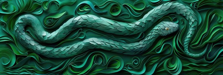 green wooden snake symbol of the year 2025