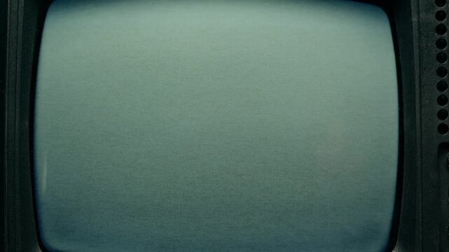 Retro Style TV Set with Green Screen chroma key background, vintage 60s analog television with grain and noise. 