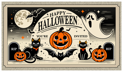 Helloween Moonlit Pumpkin Night A Bewitching Vector Background