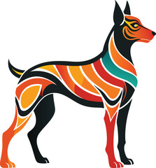 Dog silhouette vector art illustration White Background Free Download