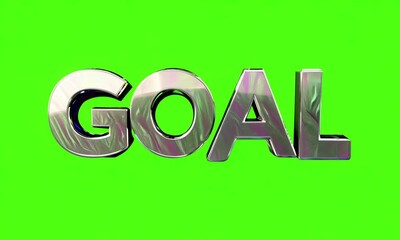 3D Chrome 'GOAL' Text Rendering
