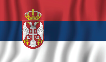 Fototapeta premium Realistic Serbia flag perfect color, scale, and proportion.