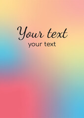 Abstract color vector banner. Pastel pink, blue, yellow. Vector gentle template illustration