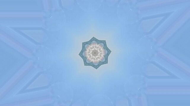 mand&aacute;la con tonos suaves en azul pastel con formas de estrella y lineas que se intercambia dando sensaci&oacute;n de paz y tranquilidad