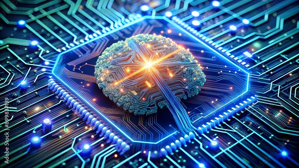 Poster neural circuit and electronic cyber brain in quantum computing system - ai technology, biotechnology